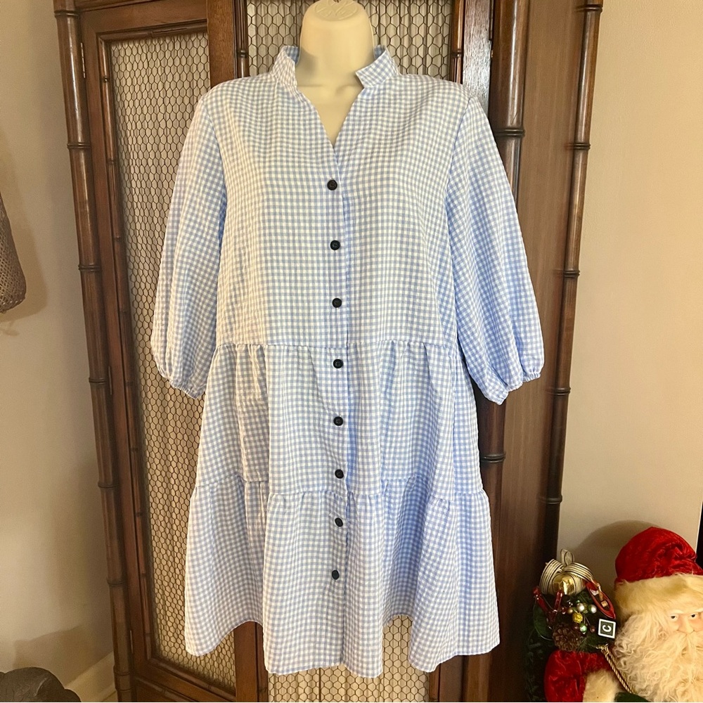 Beach Sissi Gingham Ruffle Dress